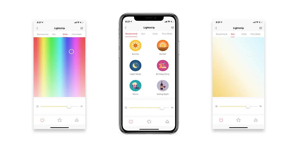 Yeelight RGB lightstrip 1S Интелигентна светлинна лента Умен дом Телефон Приложение Wi-Fi Цветна агнешка LED 2M до 10M 16 милиона 60 LED