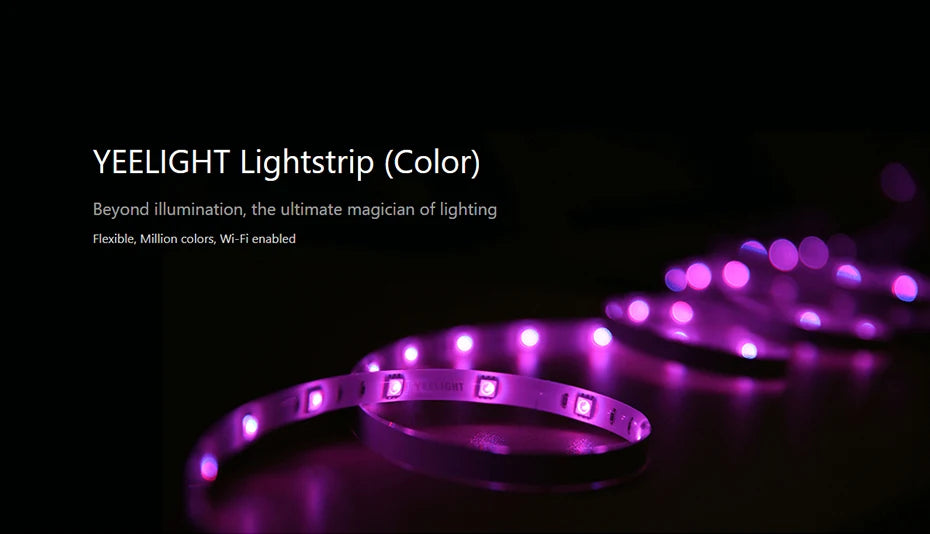 Yeelight RGB lightstrip 1S Интелигентна светлинна лента Умен дом Телефон Приложение Wi-Fi Цветна агнешка LED 2M до 10M 16 милиона 60 LED