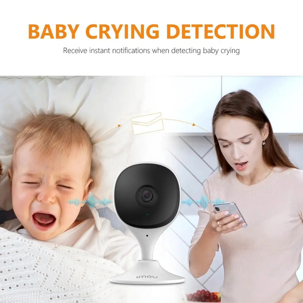 IMOU Cue 2C 1080P Охранителна екшън камера Вътрешна камера Бебешки монитор CCTV Видеонаблюдение Мини Wifi IP камера Нощно виждане