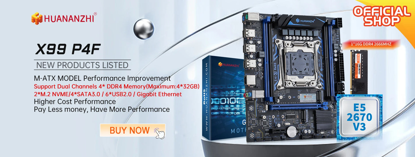 Дънна платка HUANANZHI X99 QD4 LGA 2011-3 XEON X99 Intel E5 2640 2666 2670 2696 V3 V4, поддръжка на DDR4 RECC NON-ECC памет NVME RU