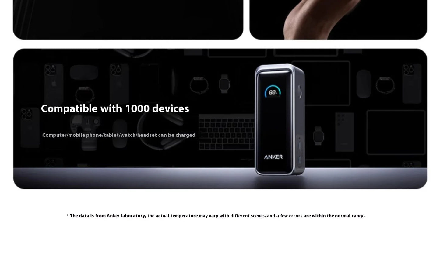 ANKER Prime 2-в-1 Power Bank 65W преносимо зарядно с щепсел GaN PD бързо зареждане 9600mAh мобилна Power Bank за iPhone, лаптоп