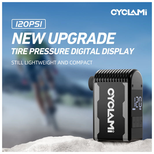 CYCLAMI A2S 120 PSI Мини електрическа помпа Преносима велосипедна безжична помпа за въздух Presta Schrader Valve FV AV Колоездене MTB Шосеен велосипед