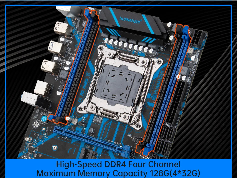 Дънна платка HUANANZHI X99 QD4 LGA 2011-3 XEON X99 Intel E5 2640 2666 2670 2696 V3 V4, поддръжка на DDR4 RECC NON-ECC памет NVME RU