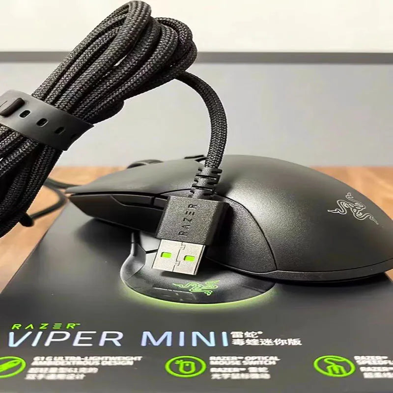 Мишка Razer Viper Mini версия на Viper Mini Cable Gaming, точна, чувствителна на натиск, позволяваща ви да играете с една стъпка по-бързо, за възрастни, рожден ден