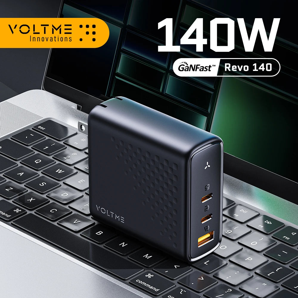 Зарядно устройство VOLTME GaN 140W USB Type C PD3.1 Fast Charge за Macbook pro 16″ Quick Charge 5.0 Зарядно за телефон за iPhone 15 Pro Max