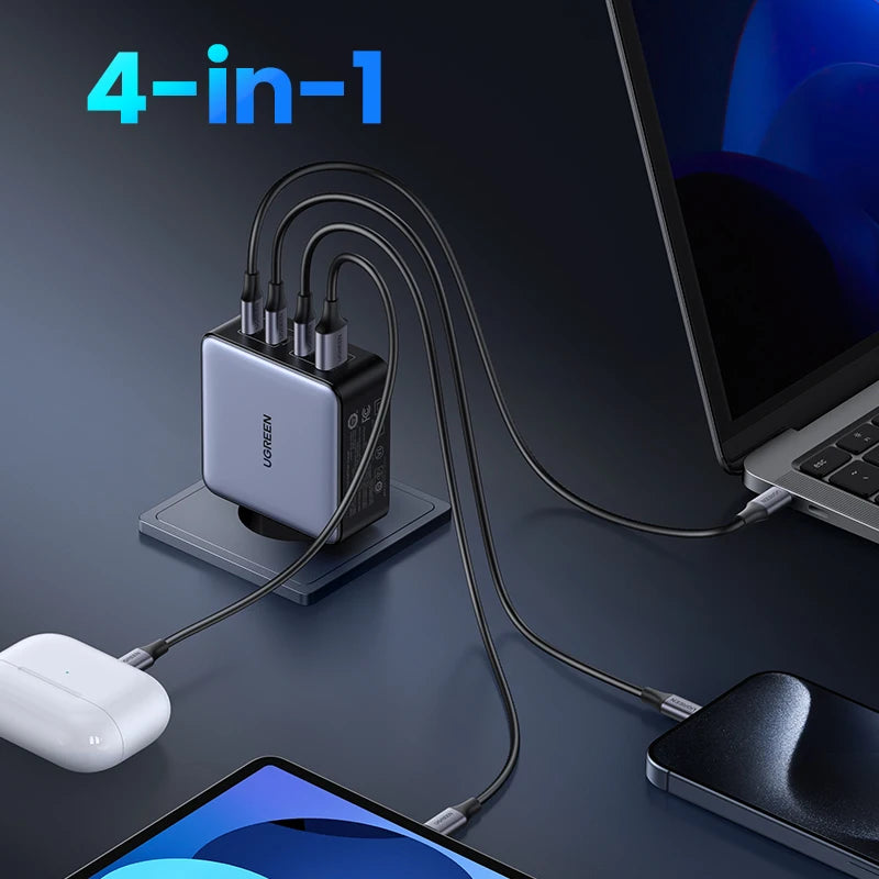 UGREEN 160W GaN зарядно устройство PD3.1 Type C QC4.0 3.0 Бързо зареждане за Macbook Pro лаптоп USB бързо зарядно за iPhone 15 Xiaomi таблет