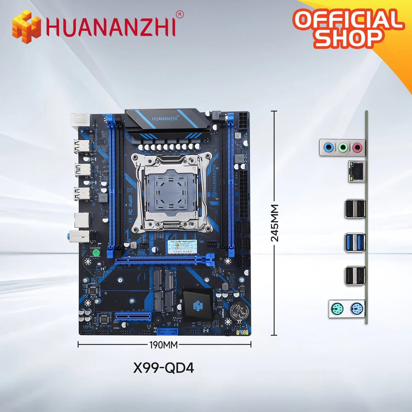 Дънна платка HUANANZHI X99 QD4 LGA 2011-3 XEON X99 Intel E5 2640 2666 2670 2696 V3 V4, поддръжка на DDR4 RECC NON-ECC памет NVME RU