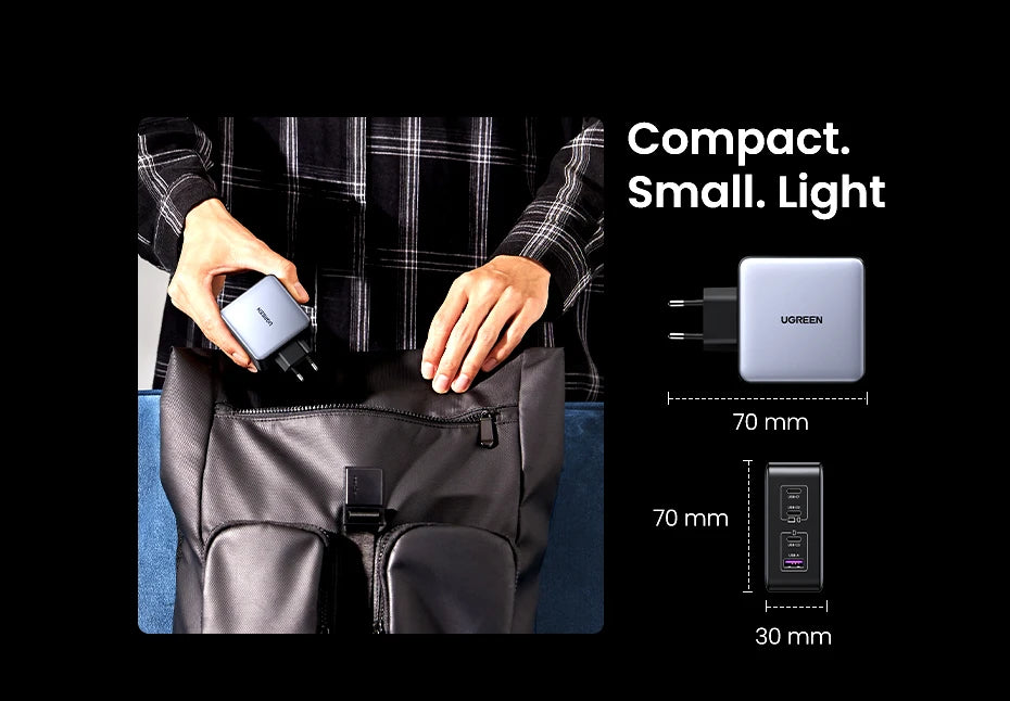 UGREEN 160W GaN зарядно устройство PD3.1 Type C QC4.0 3.0 Бързо зареждане за Macbook Pro лаптоп USB бързо зарядно за iPhone 15 Xiaomi таблет