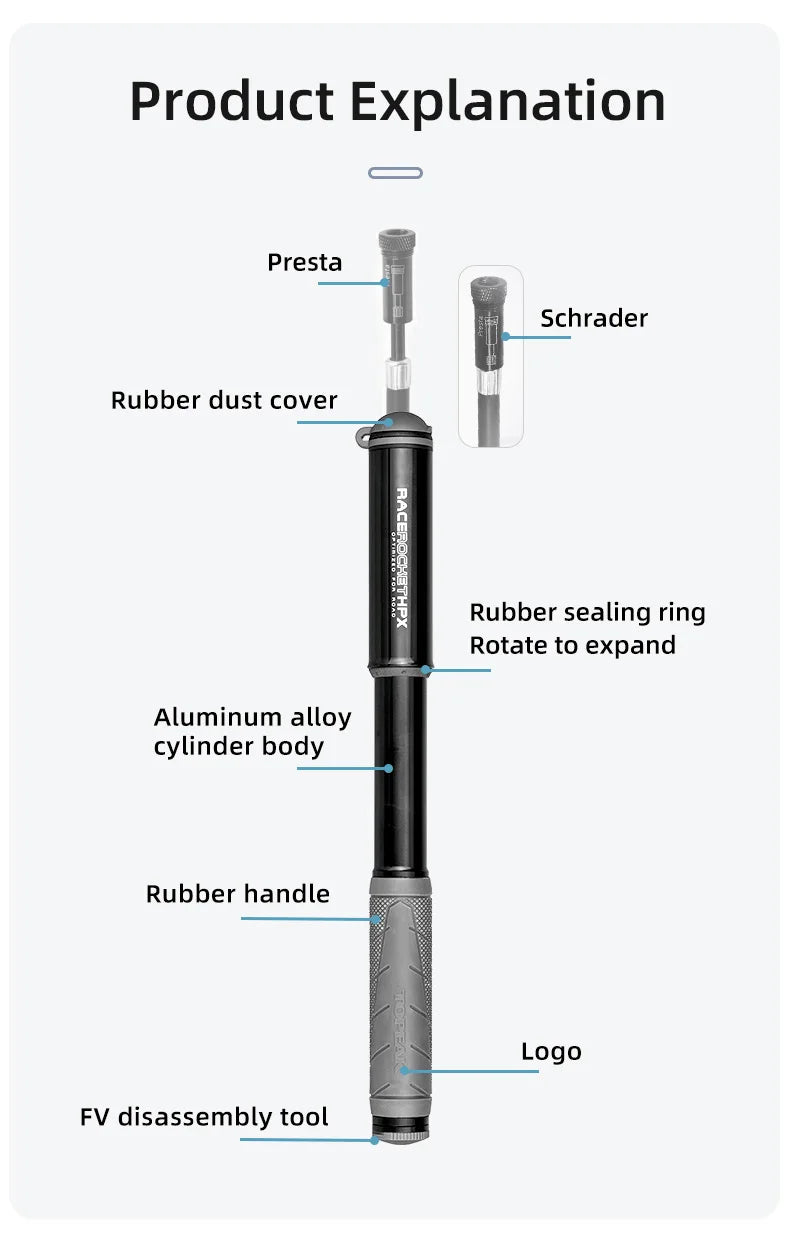 Велосипедна помпа Topeak 160/120psi, мини ръчна помпа за високо налягане, алуминиева сплав, скрит маркуч, Schrader Presta Valve, помпа за велосипеди
