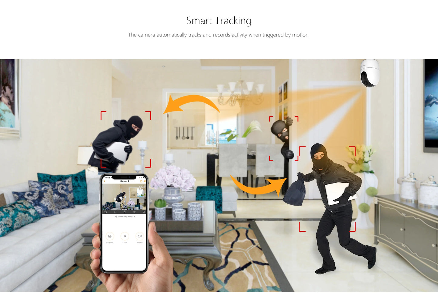 IMOU Ranger 2 4MP IP камера 360° детекция на хора бебефон домашна сигурност нощно виждане видеонаблюдение безжична Wifi камера