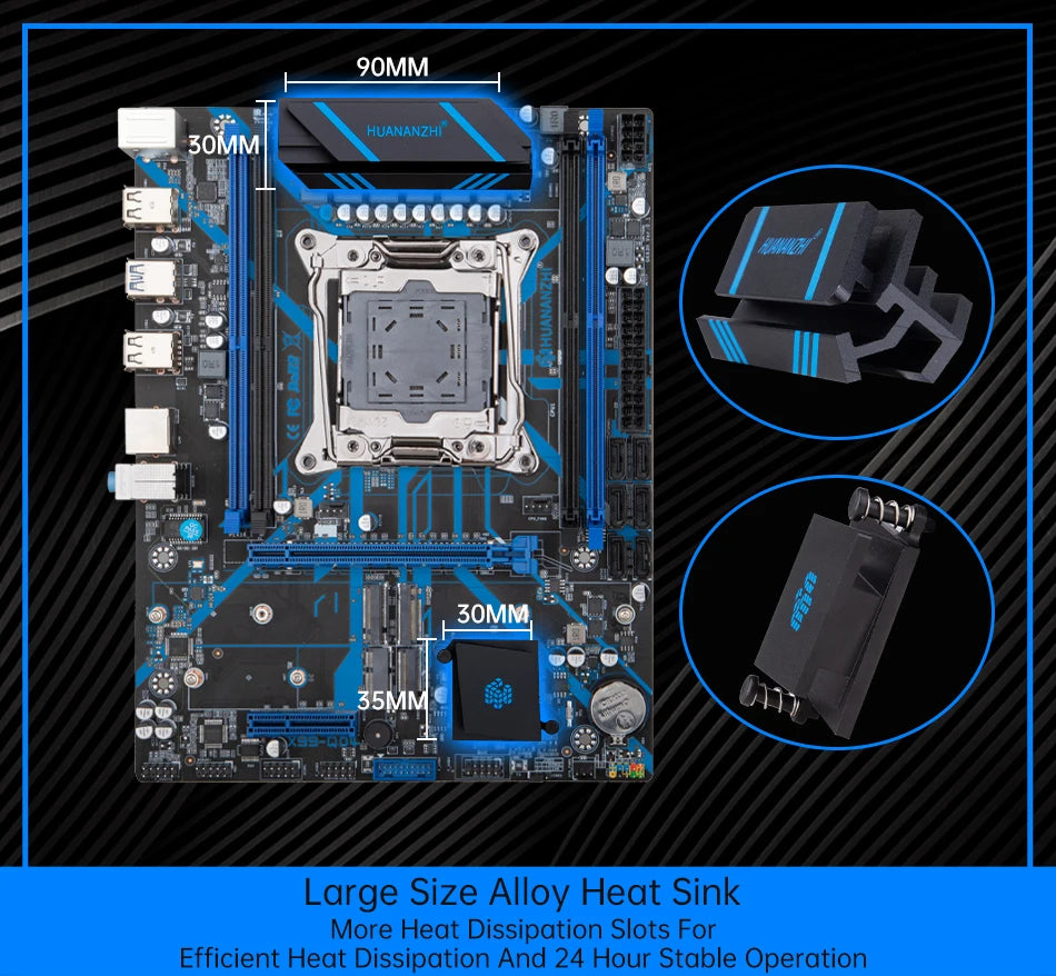 Дънна платка HUANANZHI X99 QD4 LGA 2011-3 XEON X99 Intel E5 2640 2666 2670 2696 V3 V4, поддръжка на DDR4 RECC NON-ECC памет NVME RU