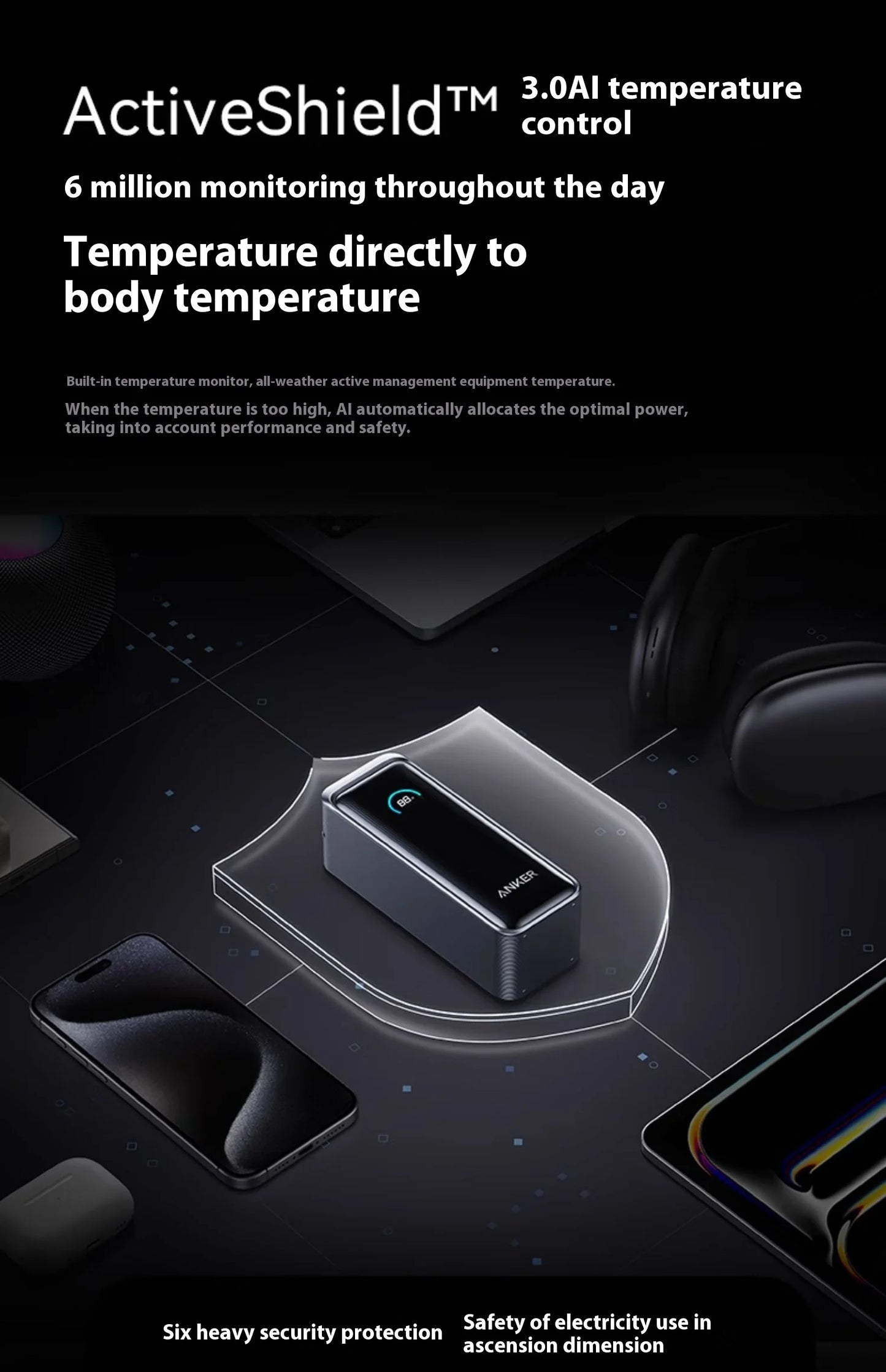 ANKER Prime 2-в-1 Power Bank 65W преносимо зарядно с щепсел GaN PD бързо зареждане 9600mAh мобилна Power Bank за iPhone, лаптоп