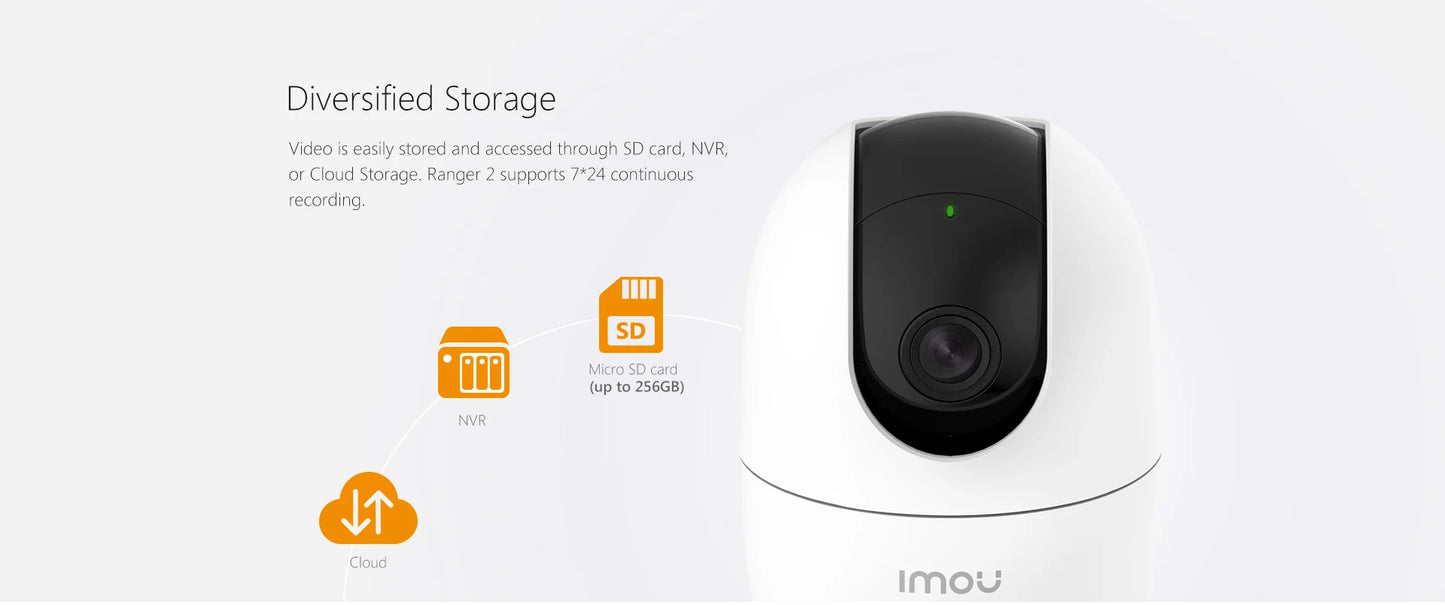 IMOU Ranger 2 4MP IP камера 360° детекция на хора бебефон домашна сигурност нощно виждане видеонаблюдение безжична Wifi камера