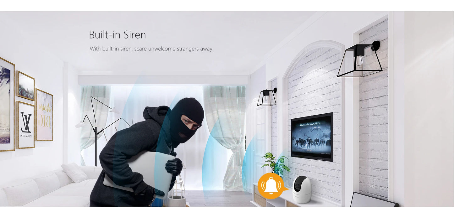 IMOU Ranger 2 4MP IP камера 360° детекция на хора бебефон домашна сигурност нощно виждане видеонаблюдение безжична Wifi камера