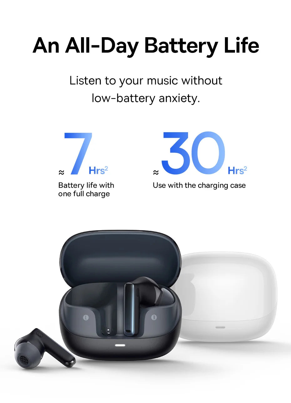 Baseus Bowie M2s -48dB ANC Безжични Bluetooth 5.3 3D пространствено аудио слушалки HiFi качество 0.038" ниска латентност слушалки