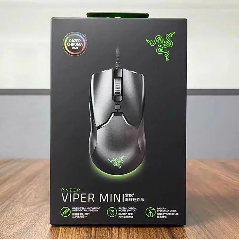 Мишка Razer Viper Mini версия на Viper Mini Cable Gaming, точна, чувствителна на натиск, позволяваща ви да играете с една стъпка по-бързо, за възрастни, рожден ден