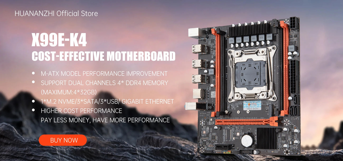 Дънна платка HUANANZHI X99 QD4 LGA 2011-3 XEON X99 Intel E5 2640 2666 2670 2696 V3 V4, поддръжка на DDR4 RECC NON-ECC памет NVME RU