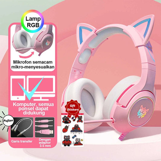 Геймърски слушалки ONIKUMA K9 с кабел и RGB осветление, гъвкави HD микрофони, геймърски съраунд компютърни слушалки за PC, PS5 и други.