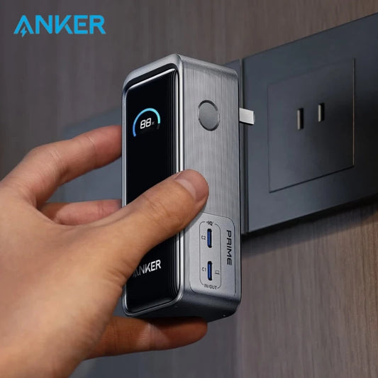 ANKER Prime 2-в-1 Power Bank 65W преносимо зарядно с щепсел GaN PD бързо зареждане 9600mAh мобилна Power Bank за iPhone, лаптоп