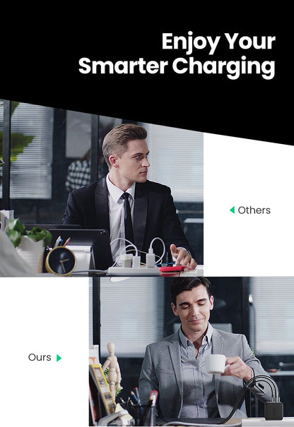 UGREEN 65W GaN зарядно устройство Quick Charge 4.0 3.0 Type C PD USB зарядно с QC 4.0 3.0 бързо зарядно за iPhone 16 15 14 Xiaomi лаптоп