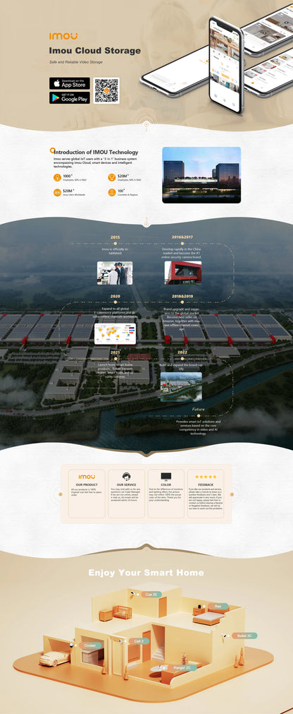 IMOU Ranger 2 4MP IP камера 360° детекция на хора бебефон домашна сигурност нощно виждане видеонаблюдение безжична Wifi камера