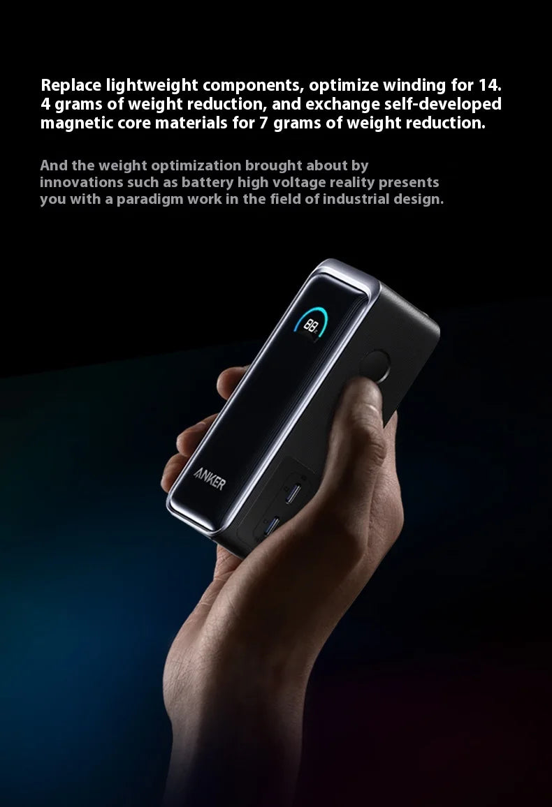 ANKER Prime 2-в-1 Power Bank 65W преносимо зарядно с щепсел GaN PD бързо зареждане 9600mAh мобилна Power Bank за iPhone, лаптоп