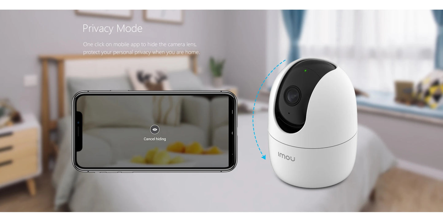 IMOU Ranger 2 4MP IP камера 360° детекция на хора бебефон домашна сигурност нощно виждане видеонаблюдение безжична Wifi камера