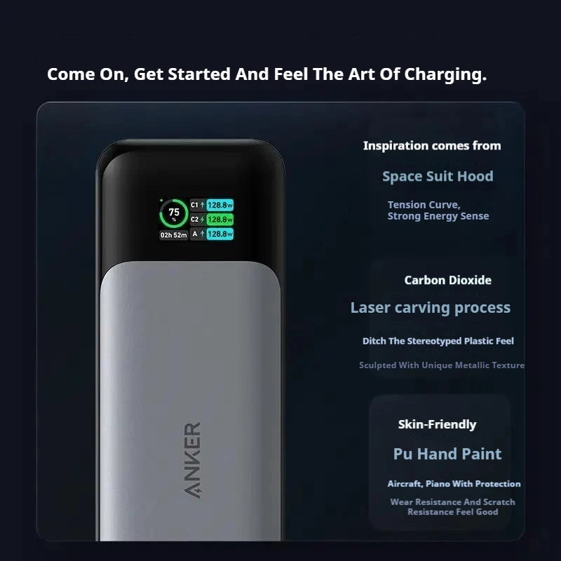 Преносима външна батерия Anker Prime 737, 140 W, двупосочно бързо зареждане, 24000 mAh, за iPhone, Pro, MacBook, лаптоп