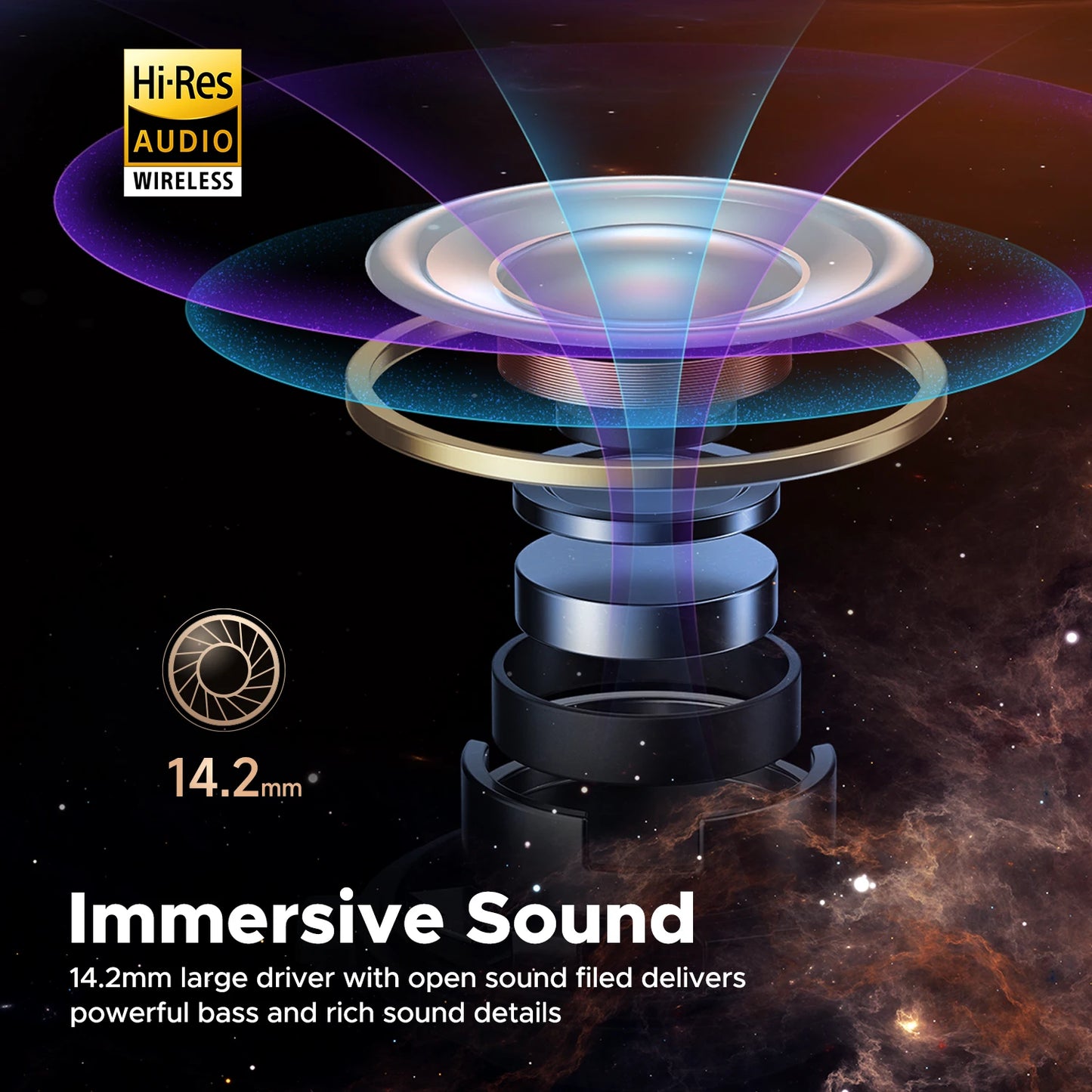 Безжични слушалки SoundPEATS Air3 Deluxe HS с Hi-Res аудио, Bluetooth слушалки с LDAC, голям 14,2 мм драйвер, разпознаване на ушите