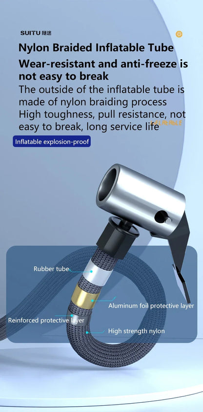 Безжична автомобилна въздушна помпа, преносим въздушен компресор, електрически помпа за гуми с LCD дигитален дисплей за кола, мотоциклети, велосипедна топка