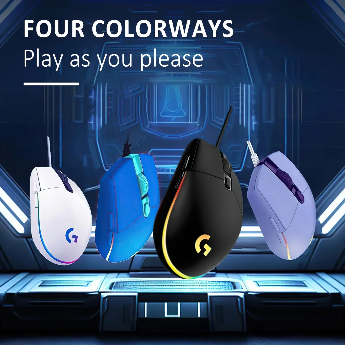 Механична периферия за геймърска мишка Logitech G102/G203 от второ поколение с кабел