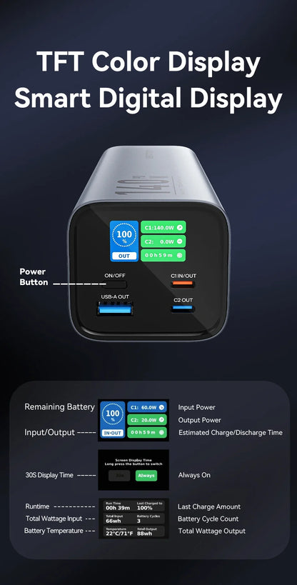 Преносима външна батерия Vention 140W 100W 27000mAh PD с бързо зареждане и външна батерия за лаптоп Xiaomi Macbook