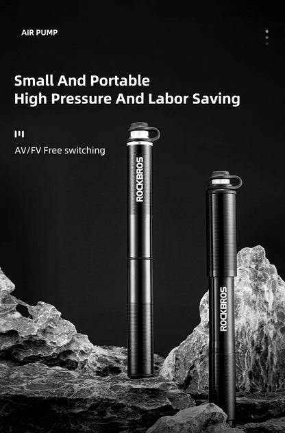 Велосипедна помпа ROCKBROS, мини преносима, 160 PIS, високо налягане, AV/FV, MTB, шосеен велосипед, аксесоари за колоездене
