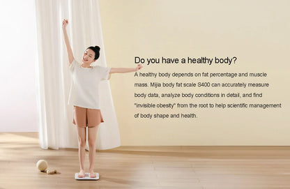 XIAOMI Телесна везна S400 Mijia Smart Home Телесна везна 150KG Bluetooth 5.0 LED дисплей Двучестотно измерване