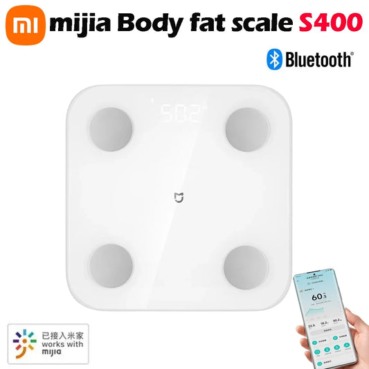 XIAOMI Телесна везна S400 Mijia Smart Home Телесна везна 150KG Bluetooth 5.0 LED дисплей Двучестотно измерване