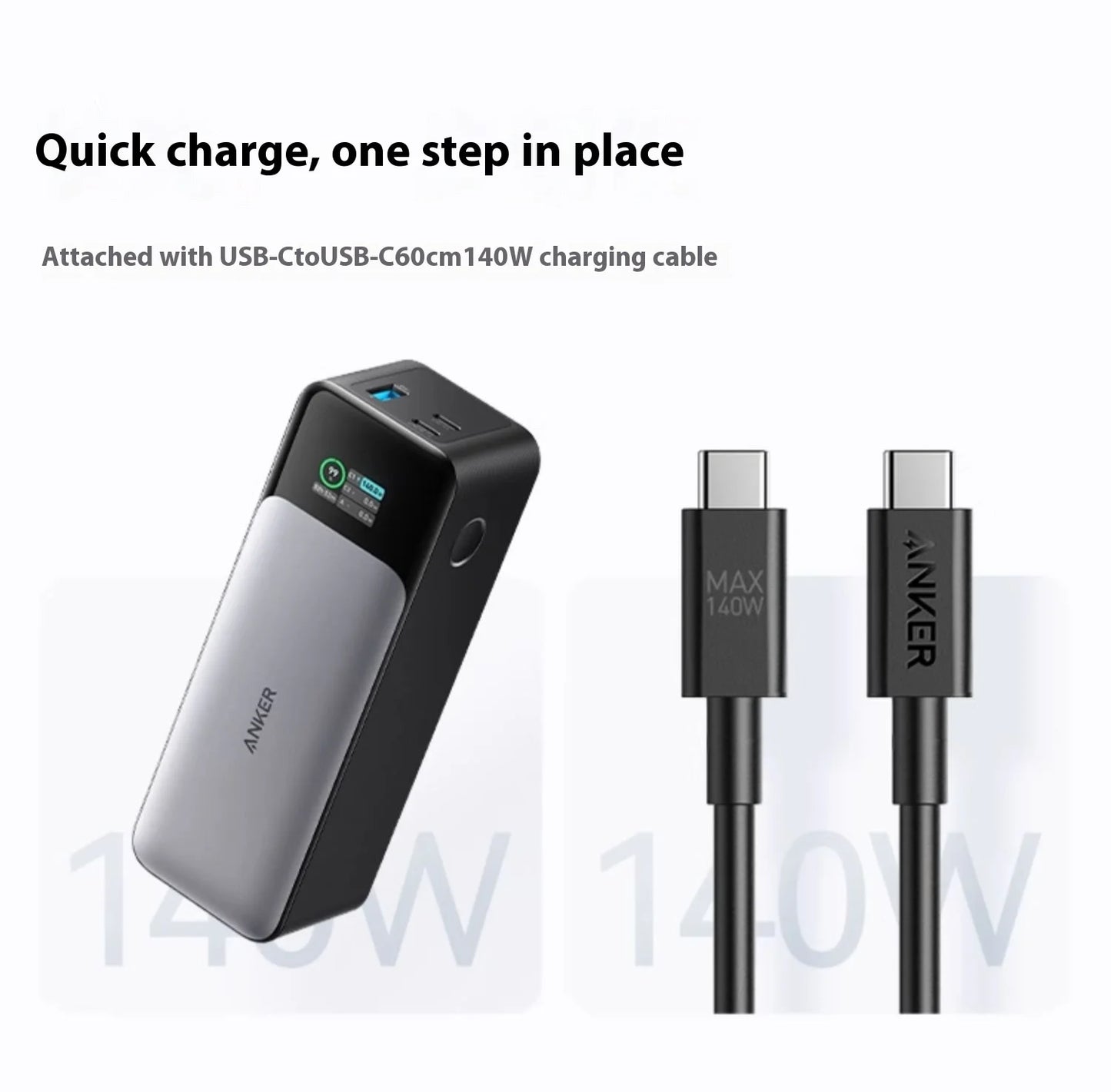 Преносима външна батерия Anker Prime 737, 140 W, двупосочно бързо зареждане, 24000 mAh, за iPhone, Pro, MacBook, лаптоп