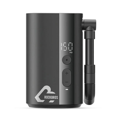 ROCKBROS Електрическа въздушна помпа Преносима 100PSI Велосипедна помпа Въздушен компресор Акумулаторна помпа за гуми 300mAh Капацитет на батерията