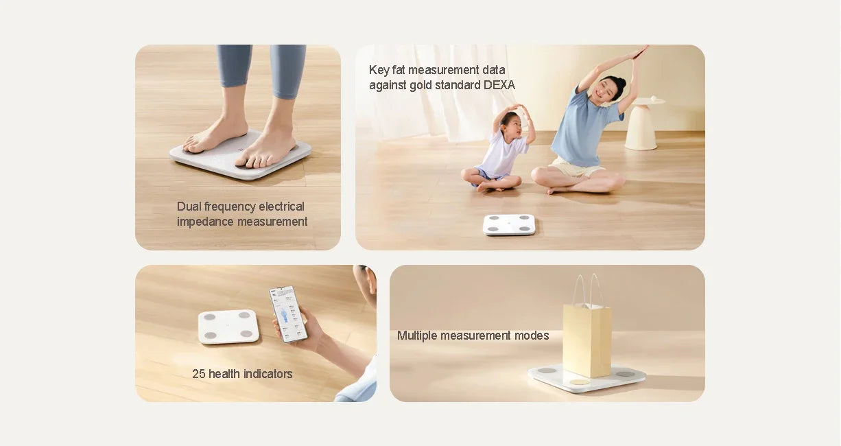 XIAOMI Телесна везна S400 Mijia Smart Home Телесна везна 150KG Bluetooth 5.0 LED дисплей Двучестотно измерване