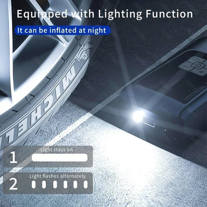 Безжична автомобилна въздушна помпа, преносим въздушен компресор, електрически помпа за гуми с LCD дигитален дисплей за кола, мотоциклети, велосипедна топка