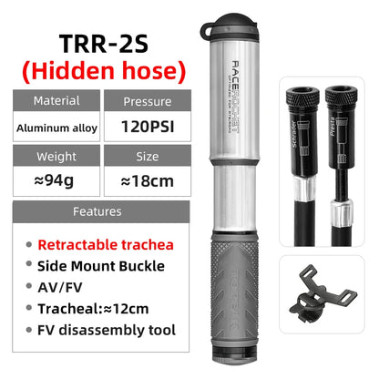 Велосипедна помпа Topeak 160/120psi, мини ръчна помпа за високо налягане, алуминиева сплав, скрит маркуч, Schrader Presta Valve, помпа за велосипеди
