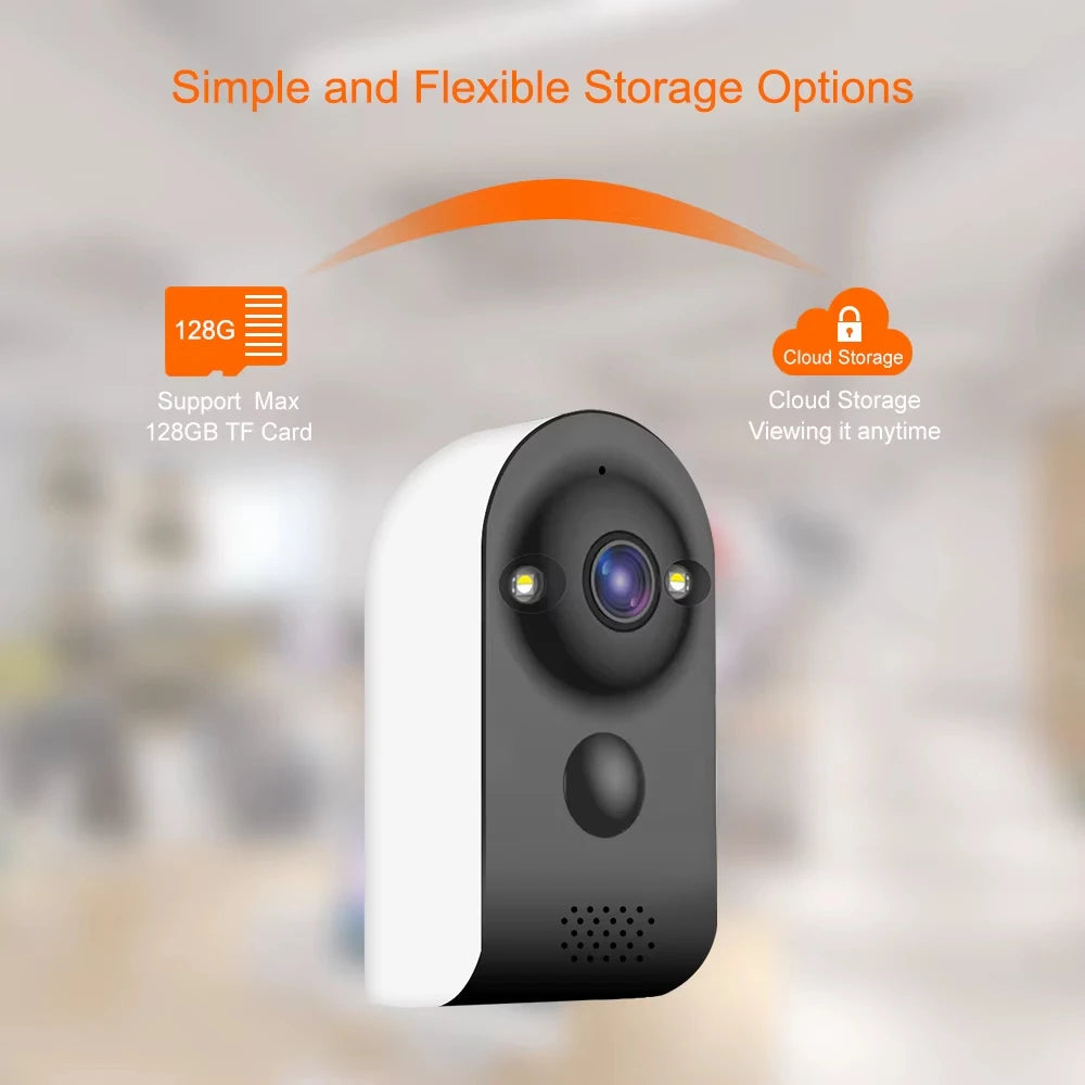 V380 PRO Мини Камера Безжична WiFi Външна Вградена Батерия PIR Видео Монитор за Засичане на Човешки Същества 5MP Домашни Камери за Видеонаблюдение