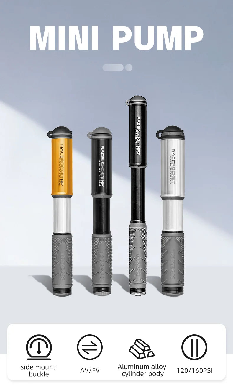 Велосипедна помпа Topeak 160/120psi, мини ръчна помпа за високо налягане, алуминиева сплав, скрит маркуч, Schrader Presta Valve, помпа за велосипеди