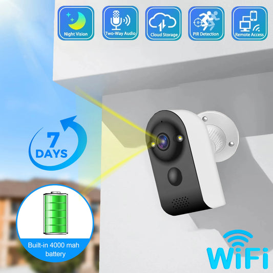 V380 PRO Мини Камера Безжична WiFi Външна Вградена Батерия PIR Видео Монитор за Засичане на Човешки Същества 5MP Домашни Камери за Видеонаблюдение