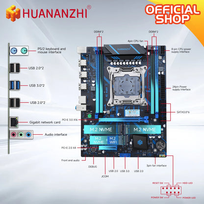 Дънна платка HUANANZHI X99 QD4 LGA 2011-3 XEON X99 Intel E5 2640 2666 2670 2696 V3 V4, поддръжка на DDR4 RECC NON-ECC памет NVME RU