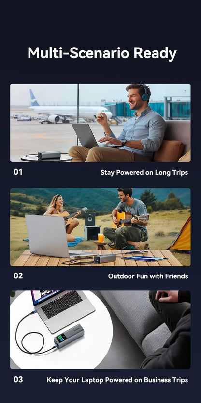 Преносима външна батерия Vention 140W 100W 27000mAh PD с бързо зареждане и външна батерия за лаптоп Xiaomi Macbook