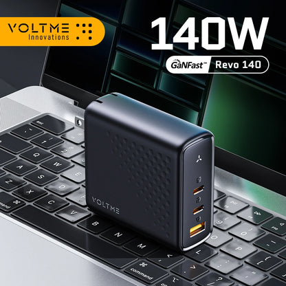 Зарядно устройство VOLTME GaN 140W USB Type C PD3.1 Fast Charge за Macbook pro 16″ Quick Charge 5.0 Зарядно за телефон за iPhone 15 Pro Max