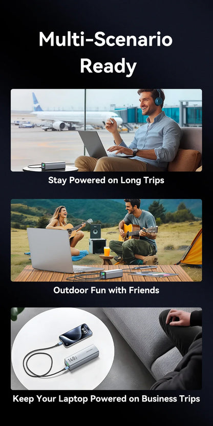 Преносима външна батерия Vention 140W 100W 27000mAh PD с бързо зареждане и външна батерия за лаптоп Xiaomi Macbook