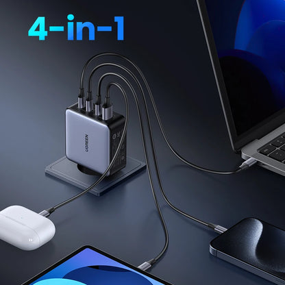 UGREEN 160W GaN зарядно устройство PD3.1 Type C QC4.0 3.0 Бързо зареждане за Macbook Pro лаптоп USB бързо зарядно за iPhone 15 Xiaomi таблет