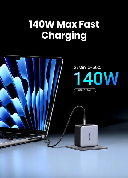 UGREEN 160W GaN зарядно устройство PD3.1 Type C QC4.0 3.0 Бързо зареждане за Macbook Pro лаптоп USB бързо зарядно за iPhone 15 Xiaomi таблет