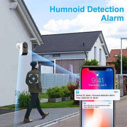 V380 PRO Мини Камера Безжична WiFi Външна Вградена Батерия PIR Видео Монитор за Засичане на Човешки Същества 5MP Домашни Камери за Видеонаблюдение